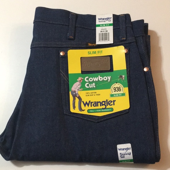 Wrangler Other - Wrangler Cowboy Cut Rigid Slim 936DEN 38x36 Tall